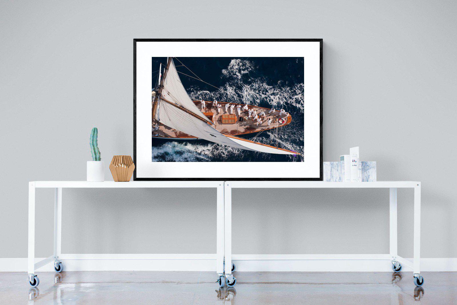 Yachting-Wall_Art-120 x 90cm-Framed Print-Black-Pixalot