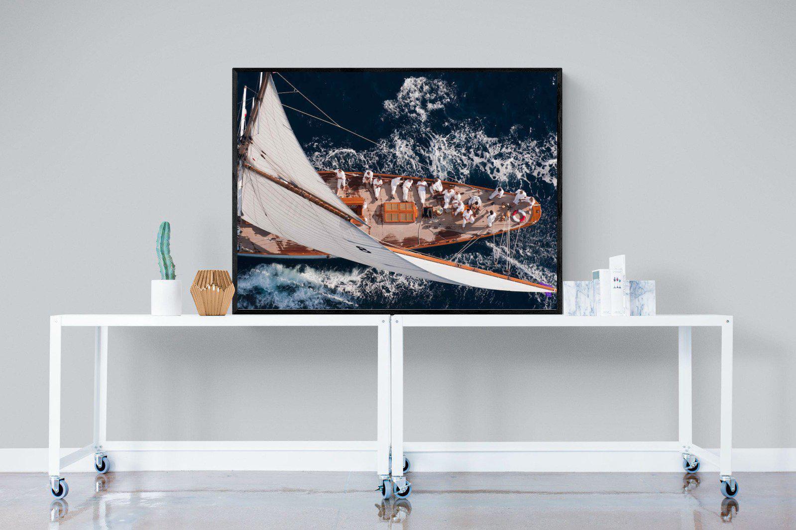 Yachting-Wall_Art-120 x 90cm-Mounted Canvas-Black-Pixalot