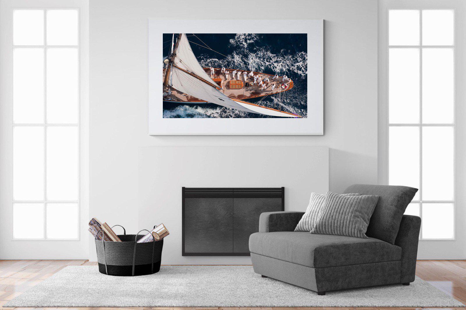 Yachting-Wall_Art-150 x 100cm-Framed Print-White-Pixalot