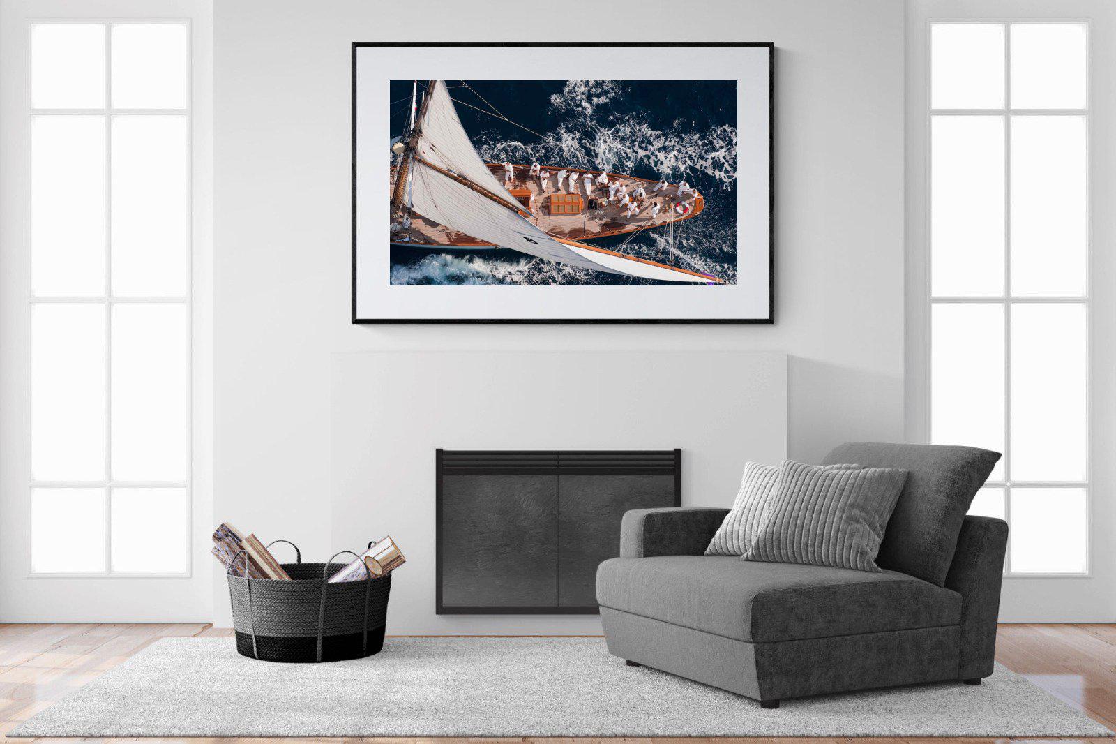 Yachting-Wall_Art-150 x 100cm-Framed Print-Black-Pixalot