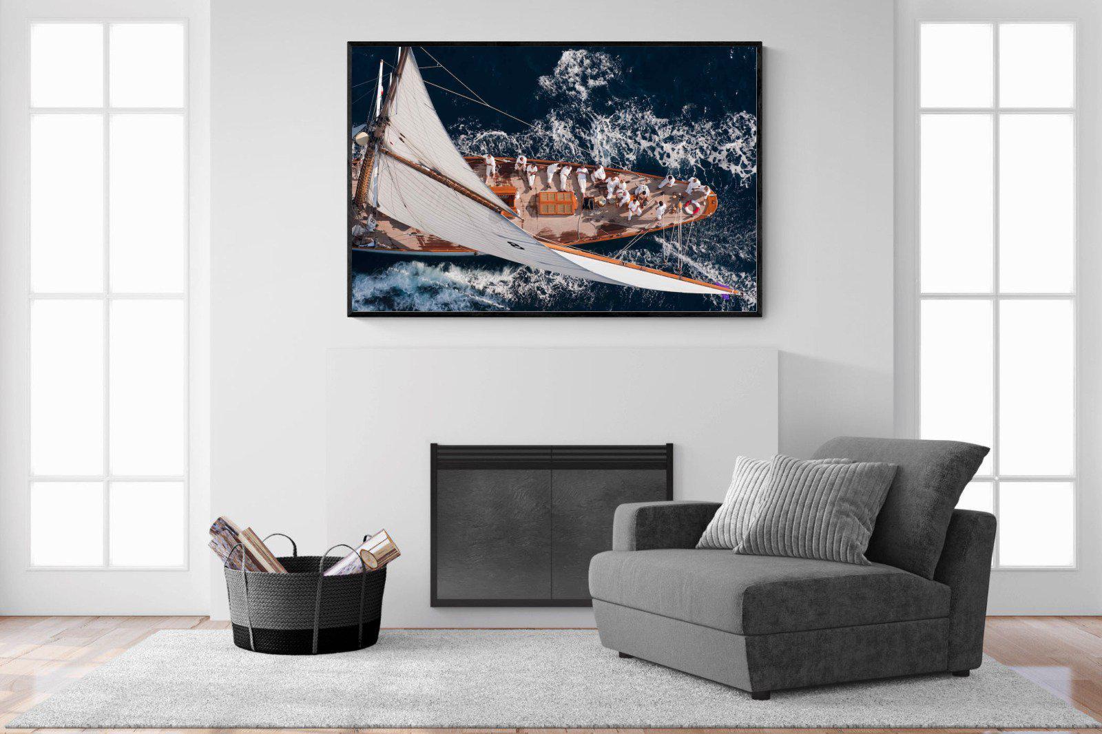 Yachting-Wall_Art-150 x 100cm-Mounted Canvas-Black-Pixalot