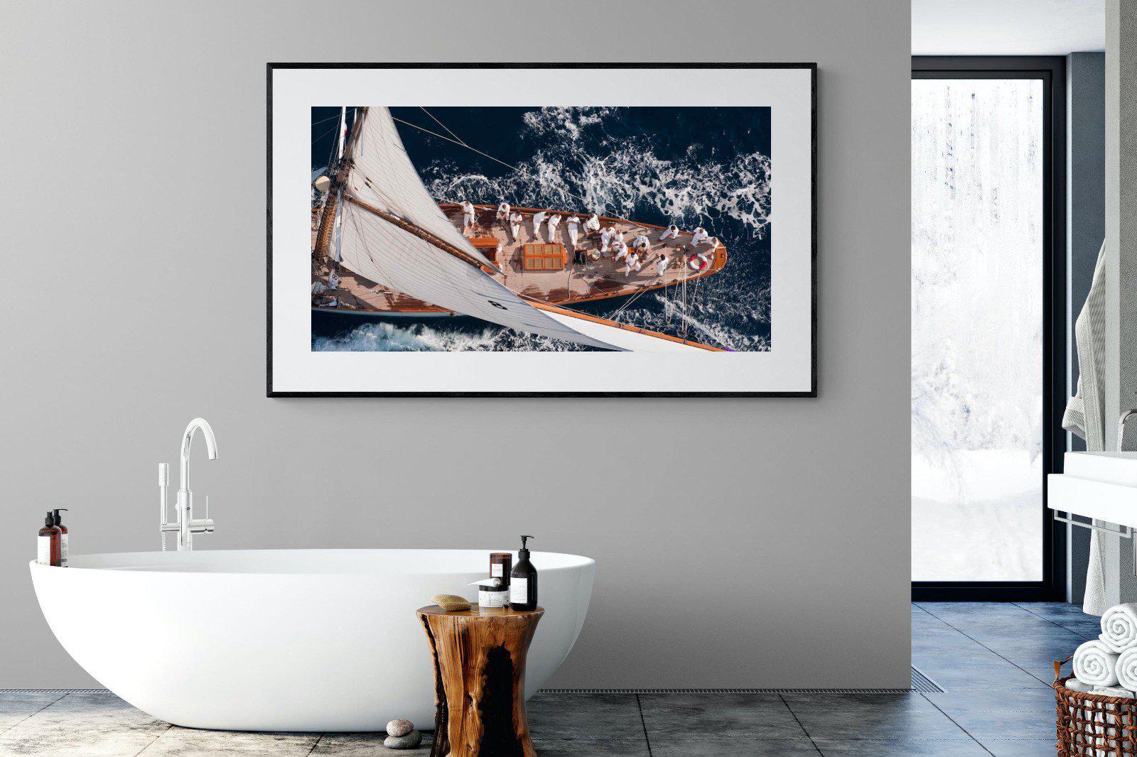 Yachting-Wall_Art-180 x 110cm-Framed Print-Black-Pixalot