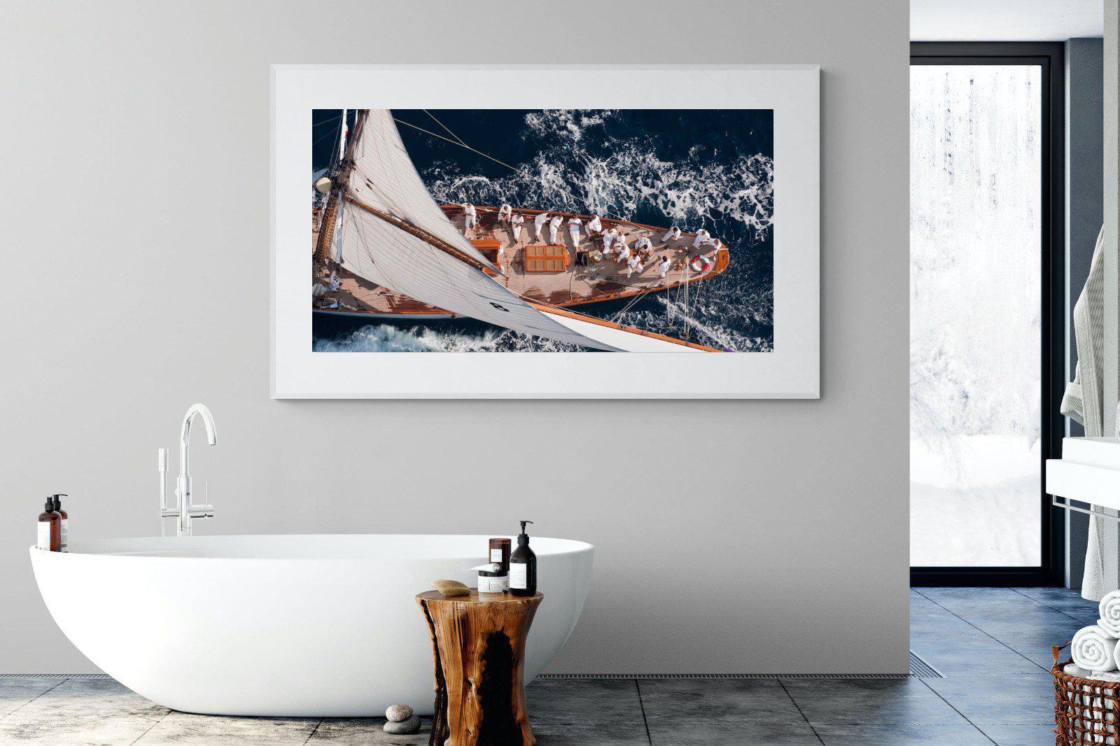 Yachting-Wall_Art-180 x 110cm-Framed Print-White-Pixalot