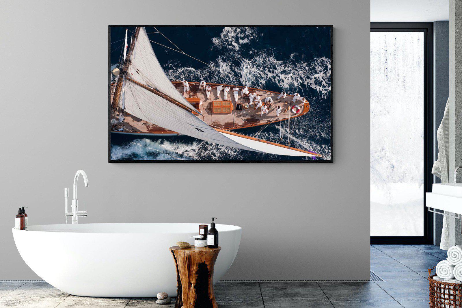 Yachting-Wall_Art-180 x 110cm-Mounted Canvas-Black-Pixalot