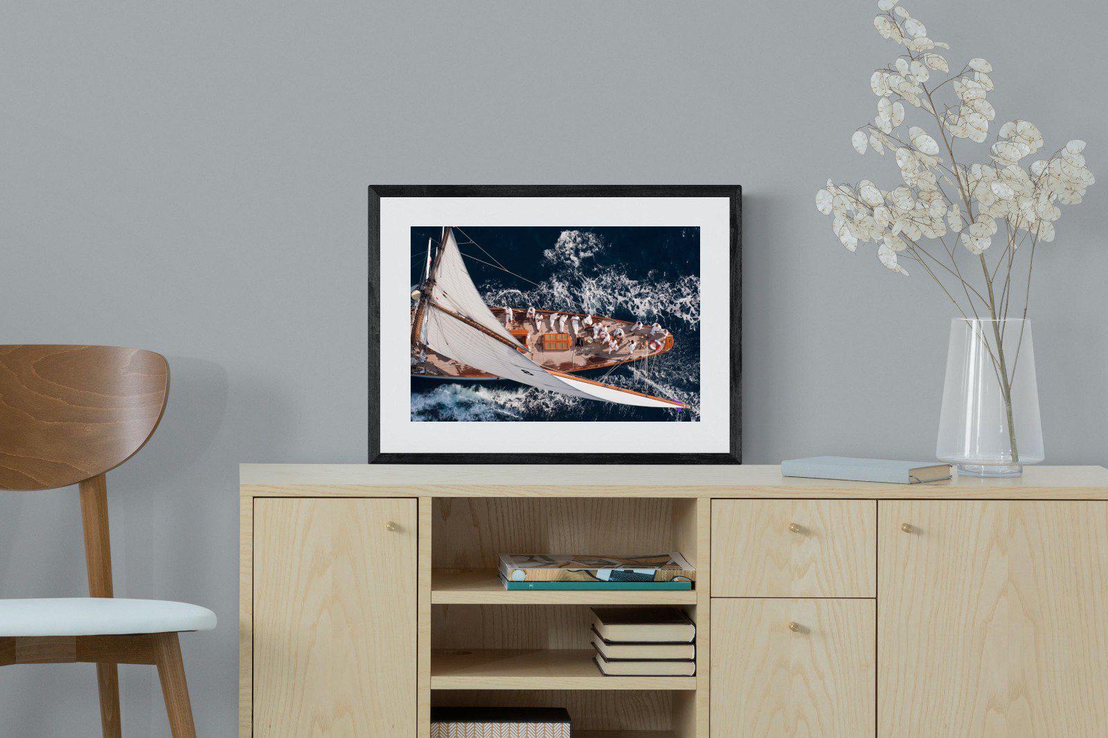 Yachting-Wall_Art-60 x 45cm-Framed Print-Black-Pixalot