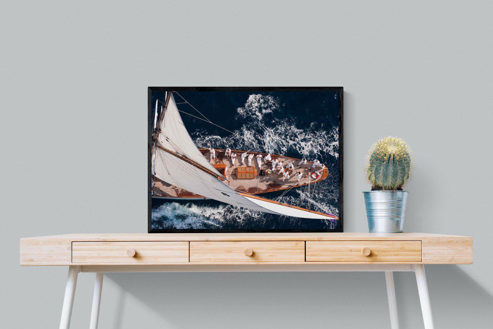 Yachting-Wall_Art-80 x 60cm-Mounted Canvas-Black-Pixalot