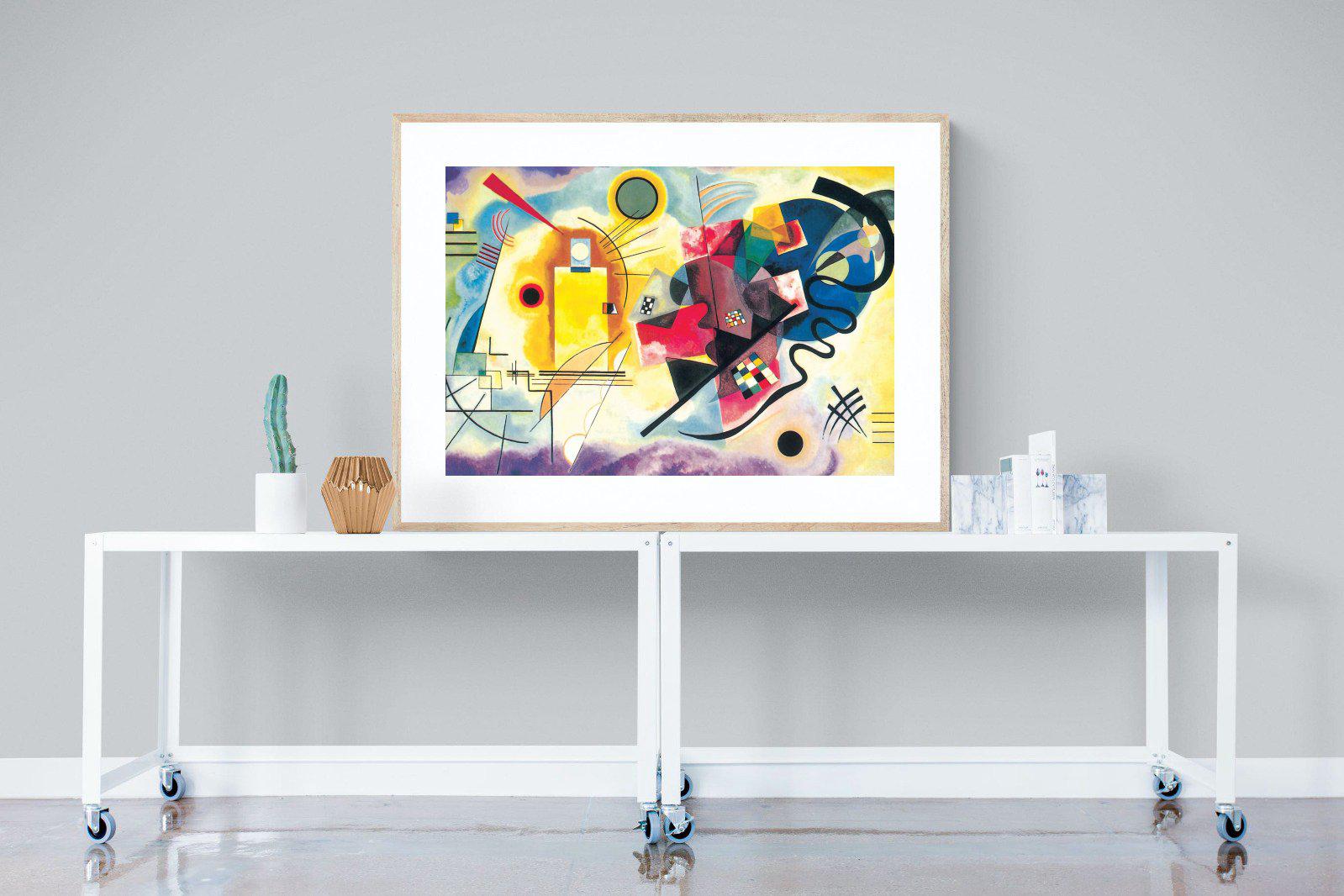 Yellow-Red-Blue-Wall_Art-120 x 90cm-Framed Print-Wood-Pixalot