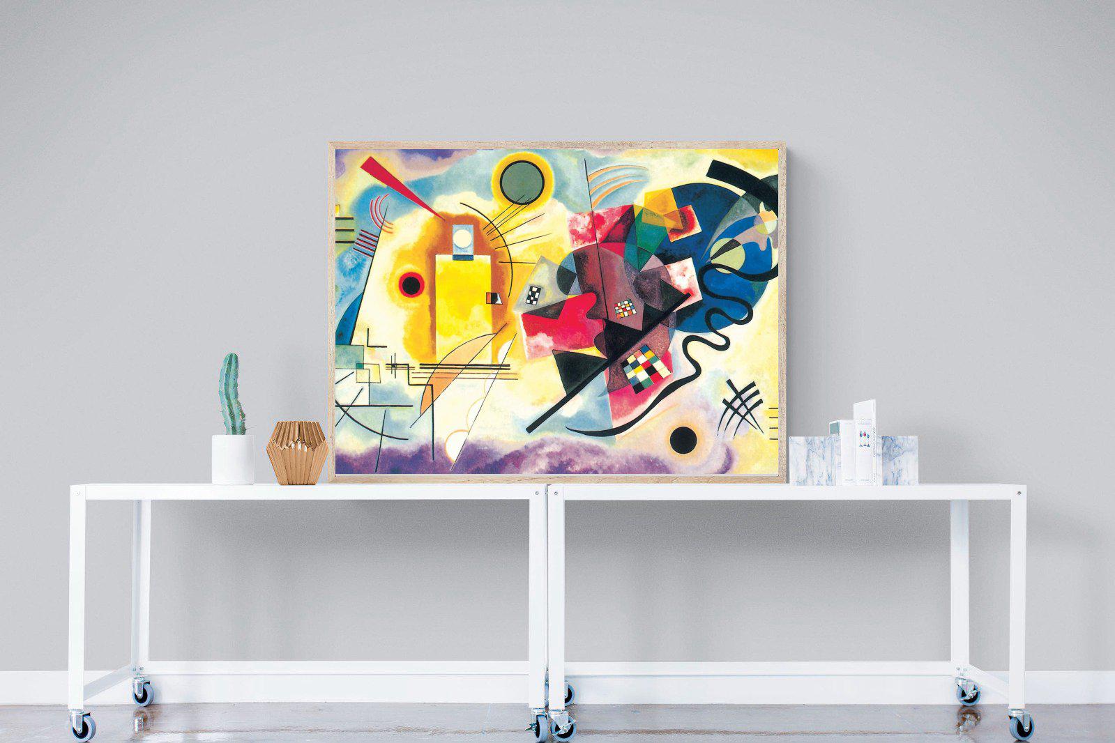 Yellow-Red-Blue-Wall_Art-120 x 90cm-Mounted Canvas-Wood-Pixalot