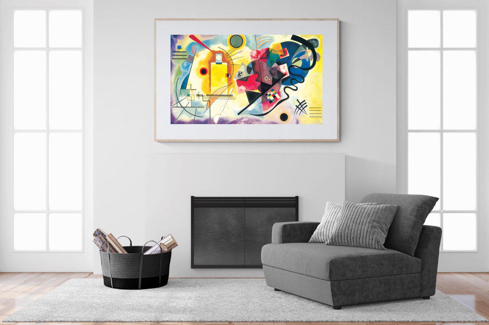 Yellow-Red-Blue-Wall_Art-150 x 100cm-Framed Print-Wood-Pixalot
