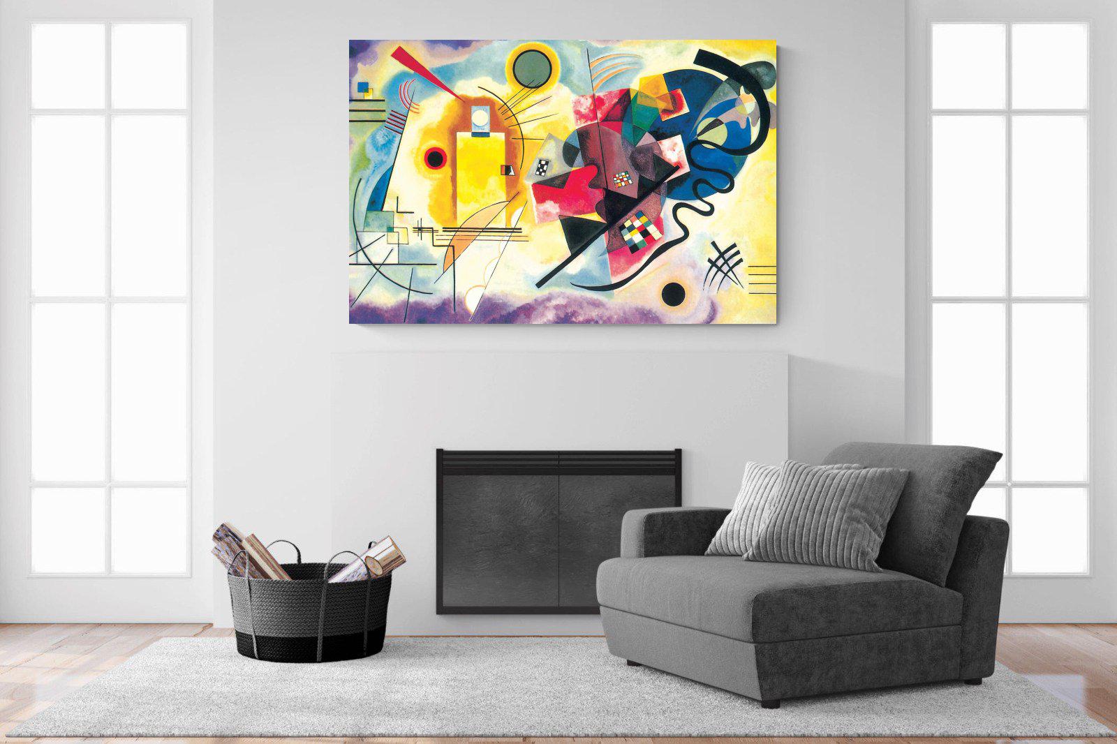Yellow-Red-Blue-Wall_Art-150 x 100cm-Mounted Canvas-No Frame-Pixalot