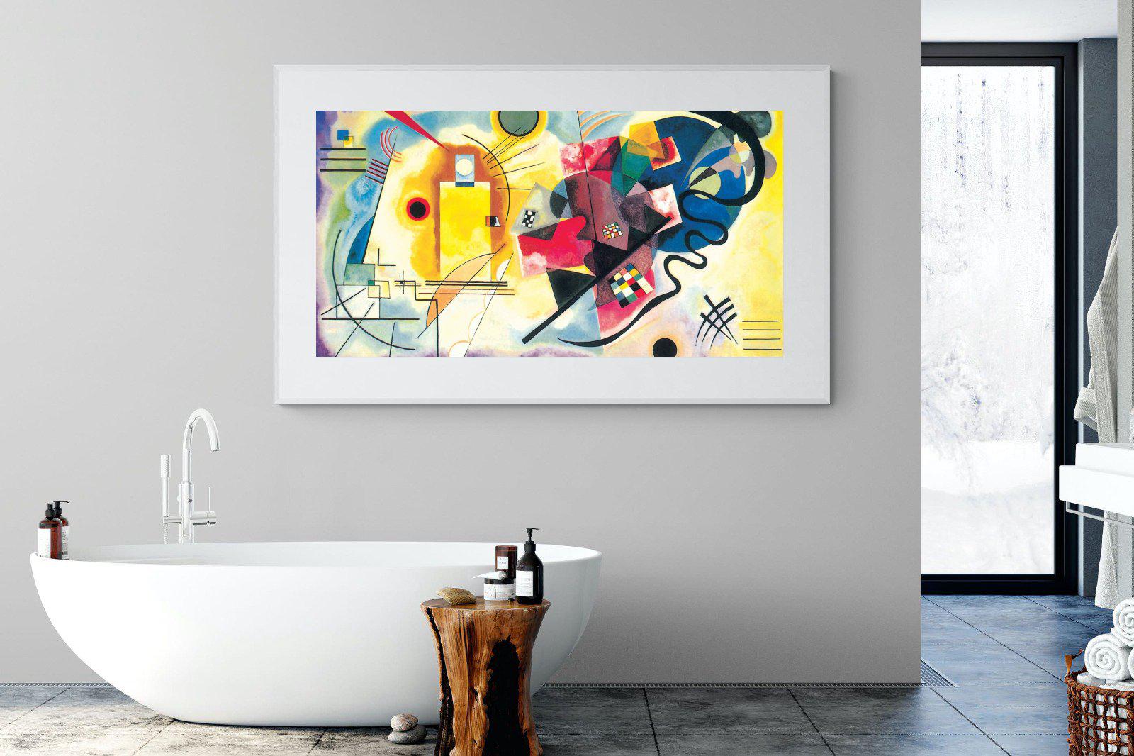Yellow-Red-Blue-Wall_Art-180 x 110cm-Framed Print-White-Pixalot