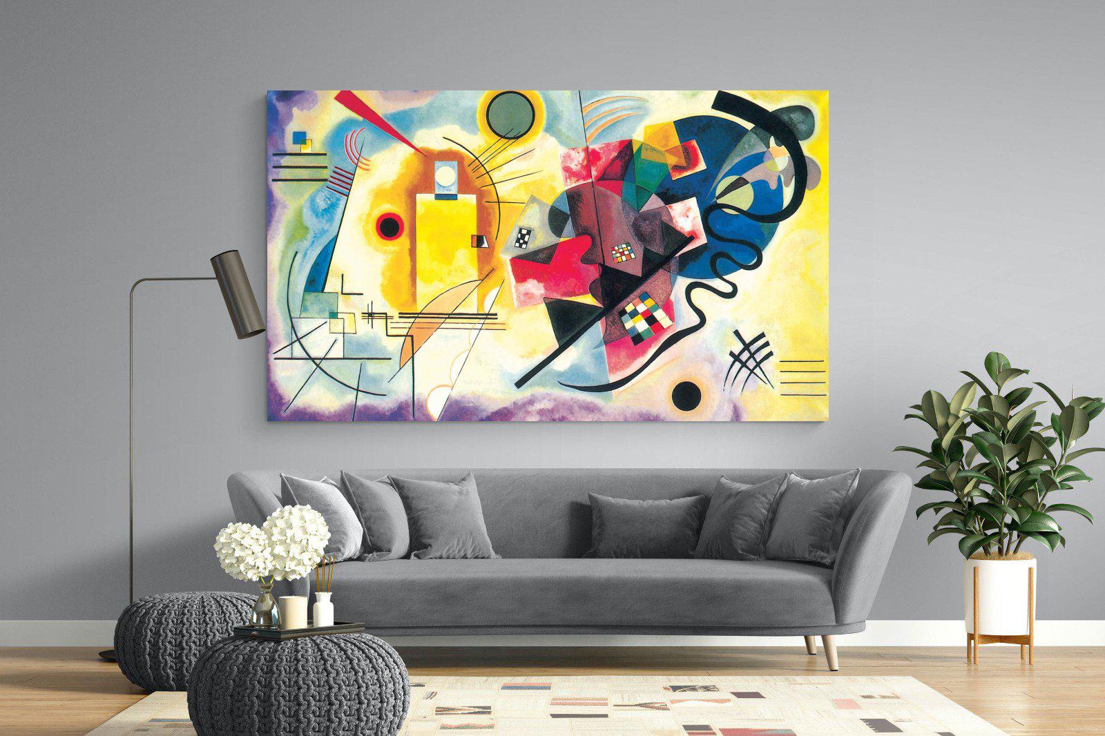 Yellow-Red-Blue-Wall_Art-220 x 130cm-Mounted Canvas-No Frame-Pixalot