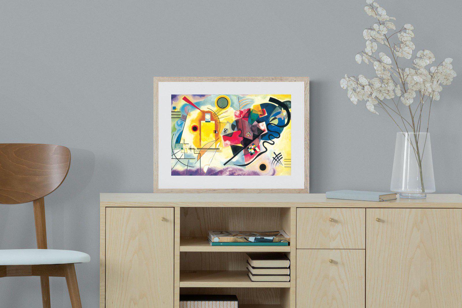 Yellow-Red-Blue-Wall_Art-60 x 45cm-Framed Print-Wood-Pixalot