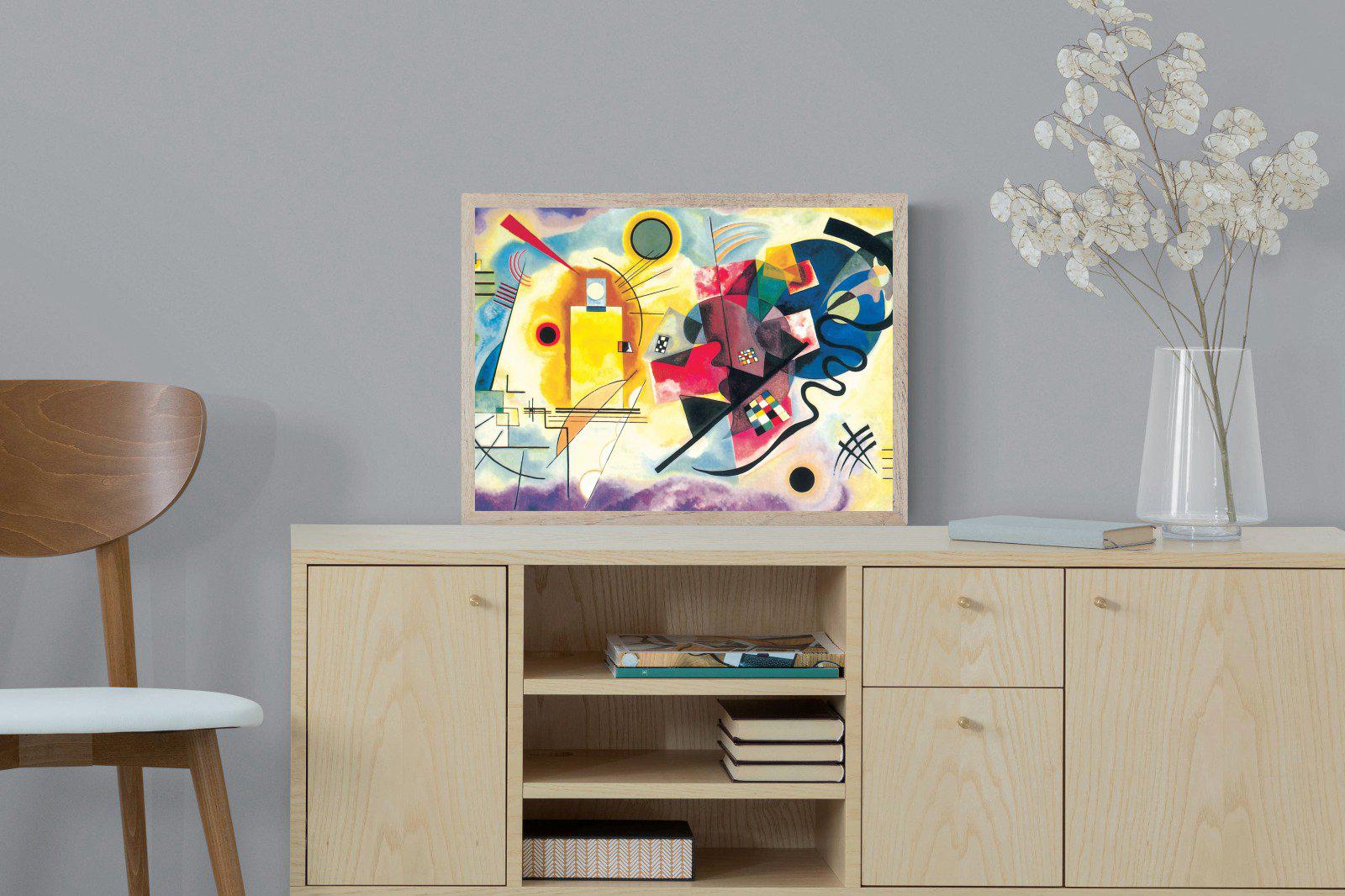 Yellow-Red-Blue-Wall_Art-60 x 45cm-Mounted Canvas-Wood-Pixalot