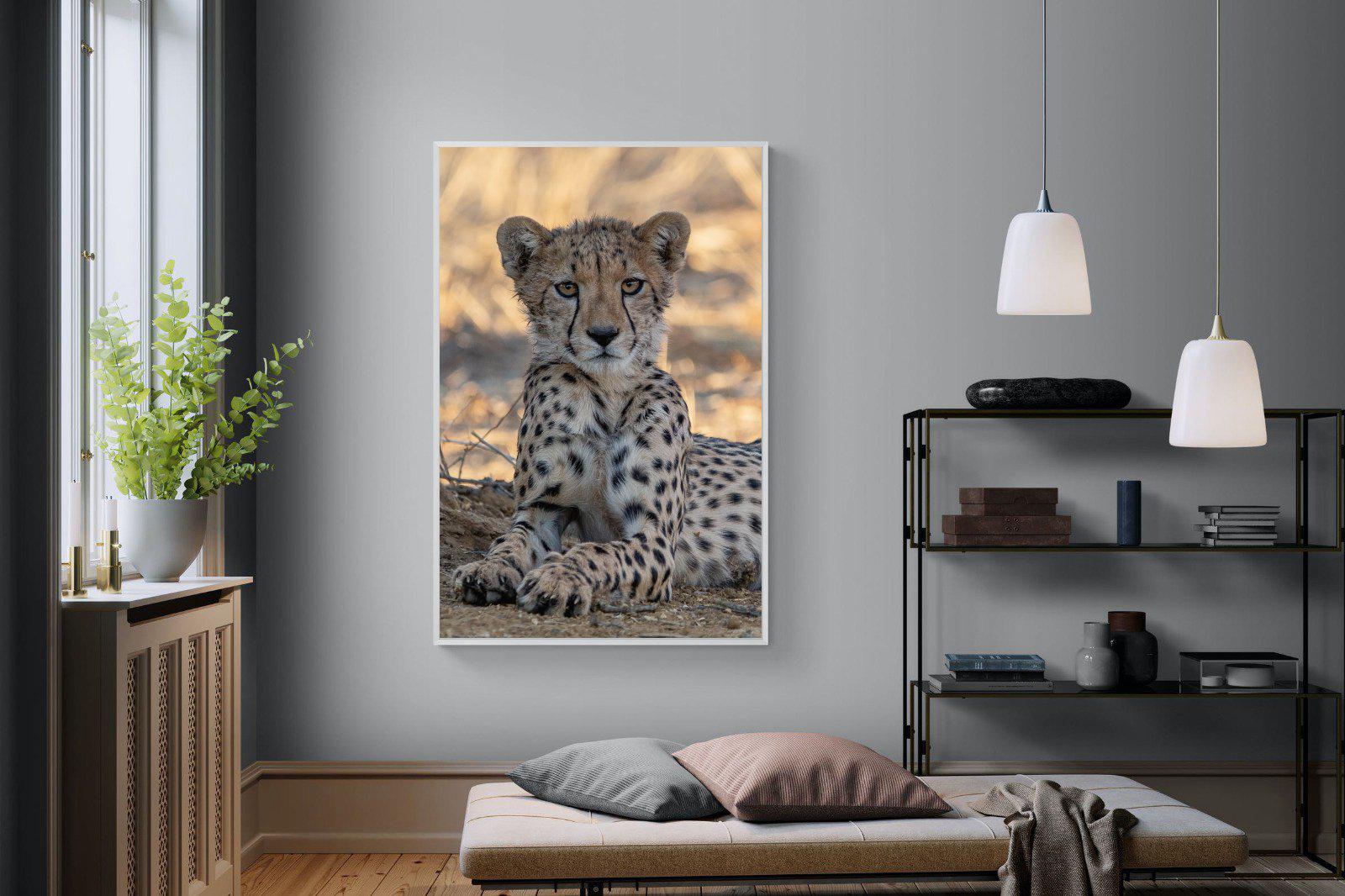 Young Cheetah-Wall_Art-120 x 180cm-Mounted Canvas-White-Pixalot