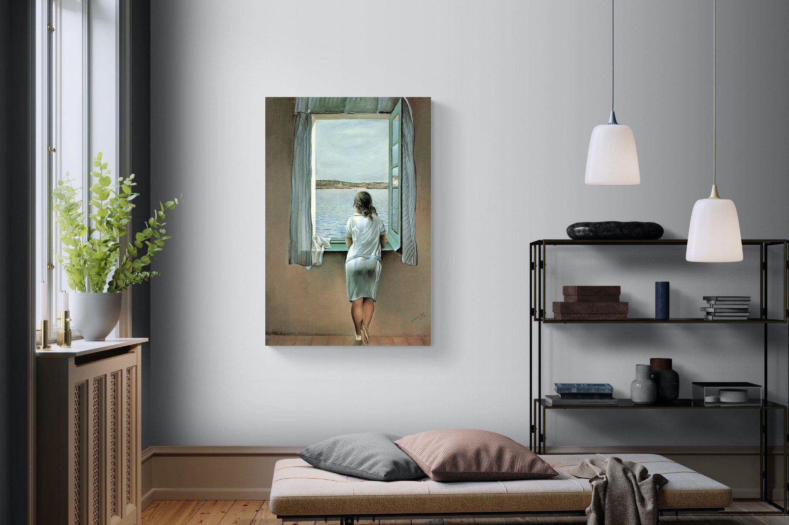 Young Woman at a Window-Wall_Art-100 x 150cm-Mounted Canvas-No Frame-Pixalot