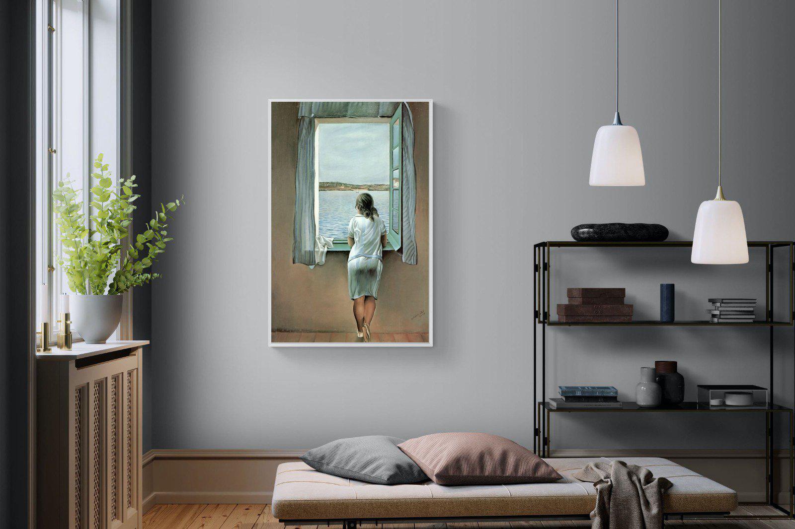 Young Woman at a Window-Wall_Art-100 x 150cm-Mounted Canvas-White-Pixalot