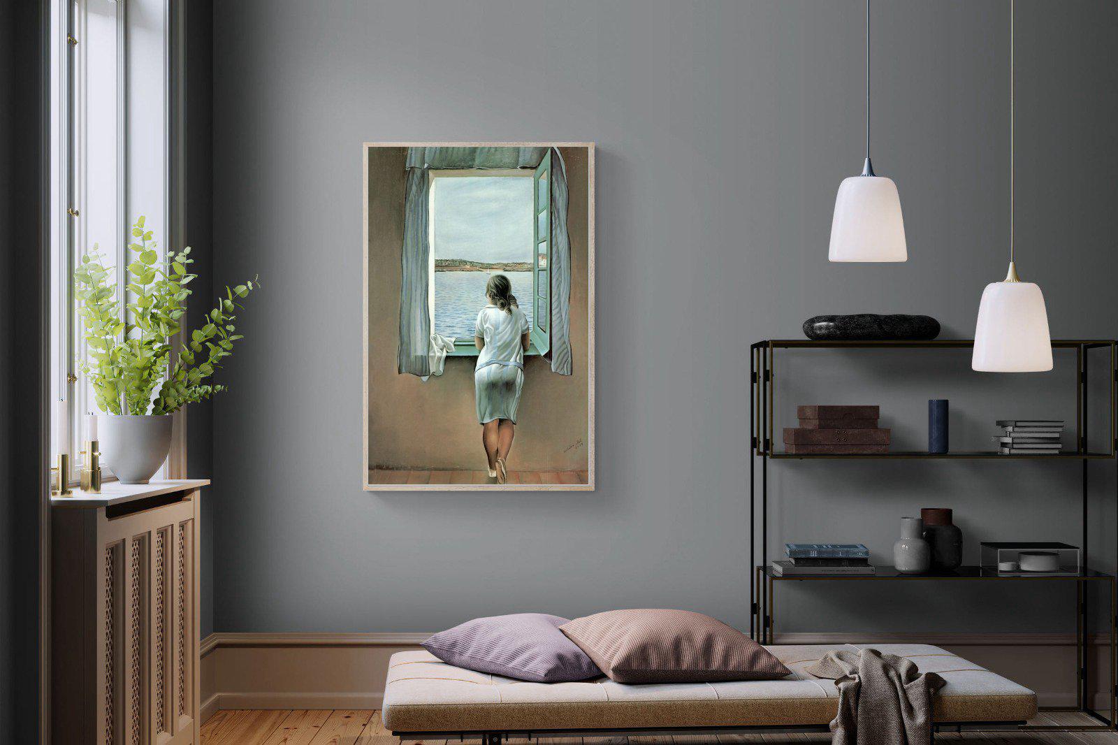 Young Woman at a Window-Wall_Art-100 x 150cm-Mounted Canvas-Wood-Pixalot