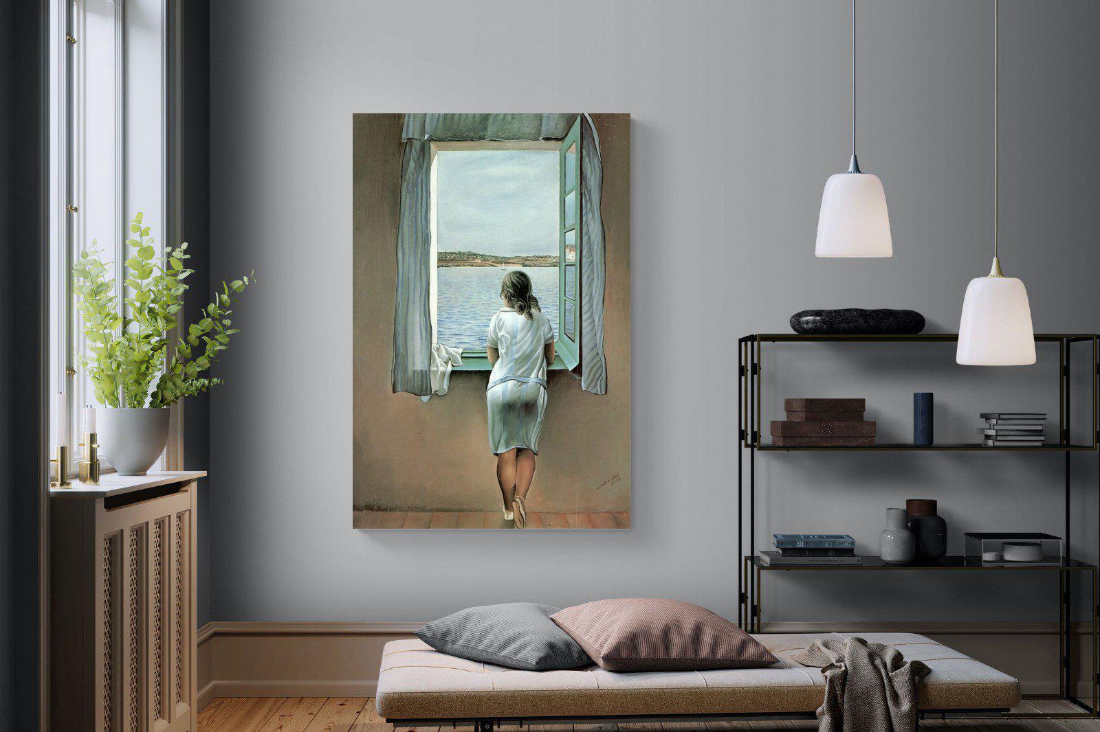 Young Woman at a Window-Wall_Art-120 x 180cm-Mounted Canvas-No Frame-Pixalot