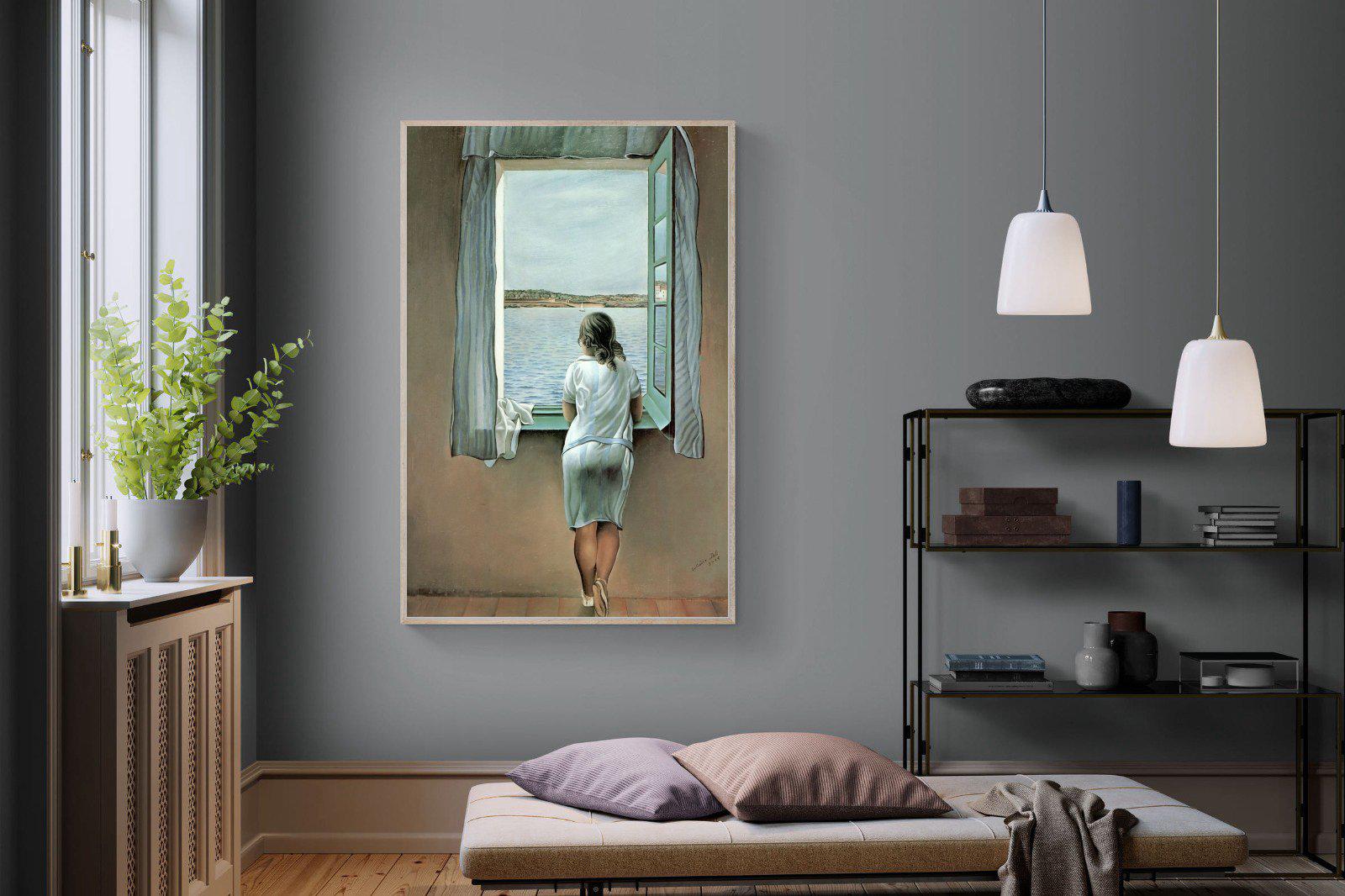 Young Woman at a Window-Wall_Art-120 x 180cm-Mounted Canvas-Wood-Pixalot