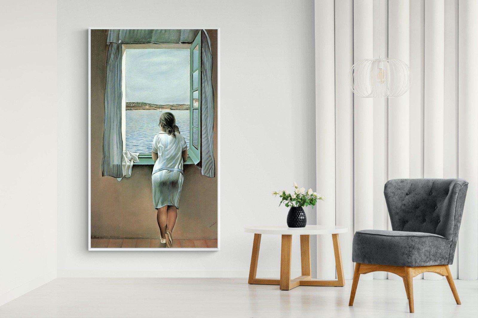 Young Woman at a Window-Wall_Art-130 x 220cm-Mounted Canvas-White-Pixalot