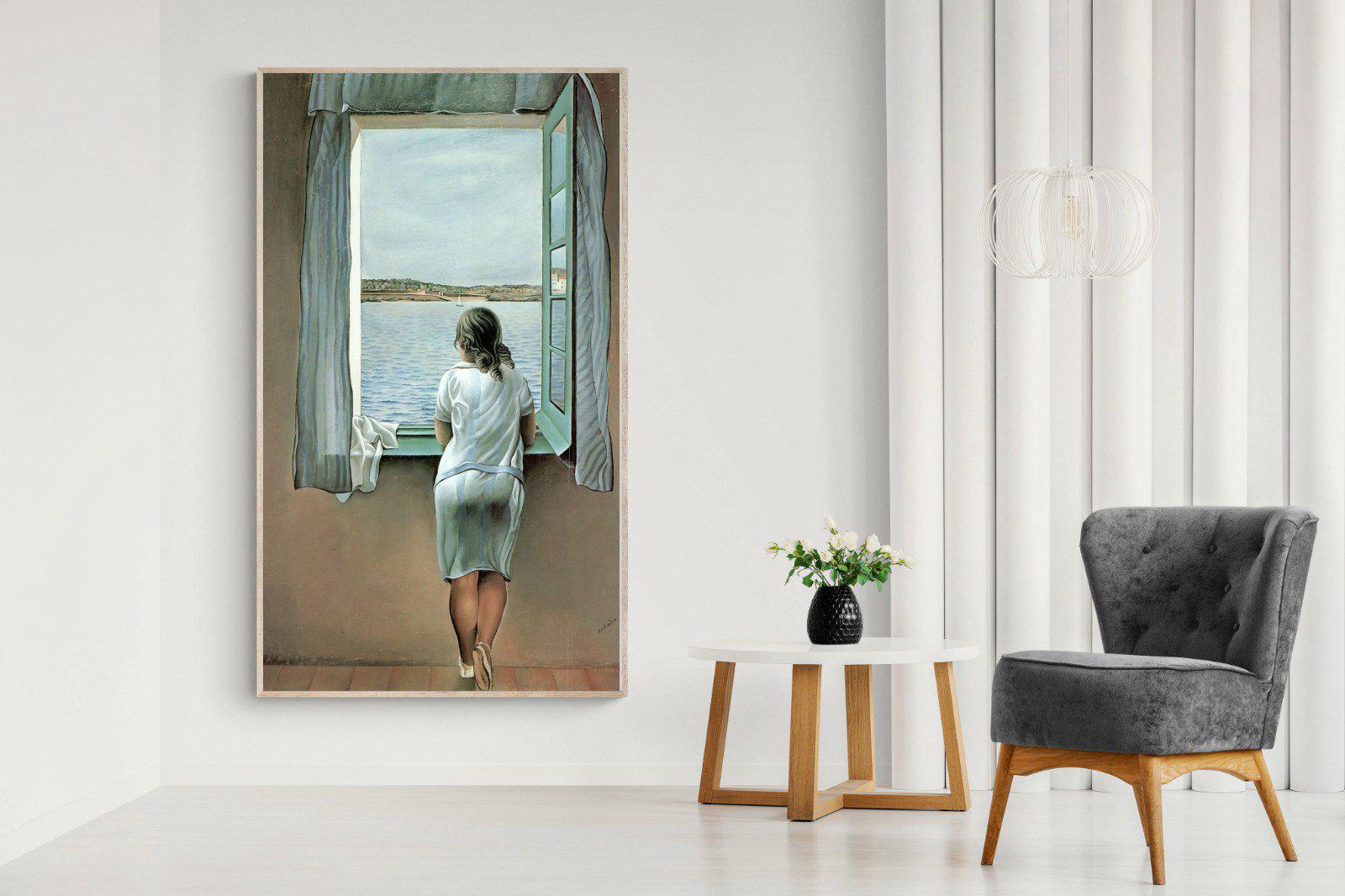Young Woman at a Window-Wall_Art-130 x 220cm-Mounted Canvas-Wood-Pixalot
