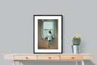 Young Woman at a Window-Wall_Art-60 x 80cm-Framed Print-Black-Pixalot