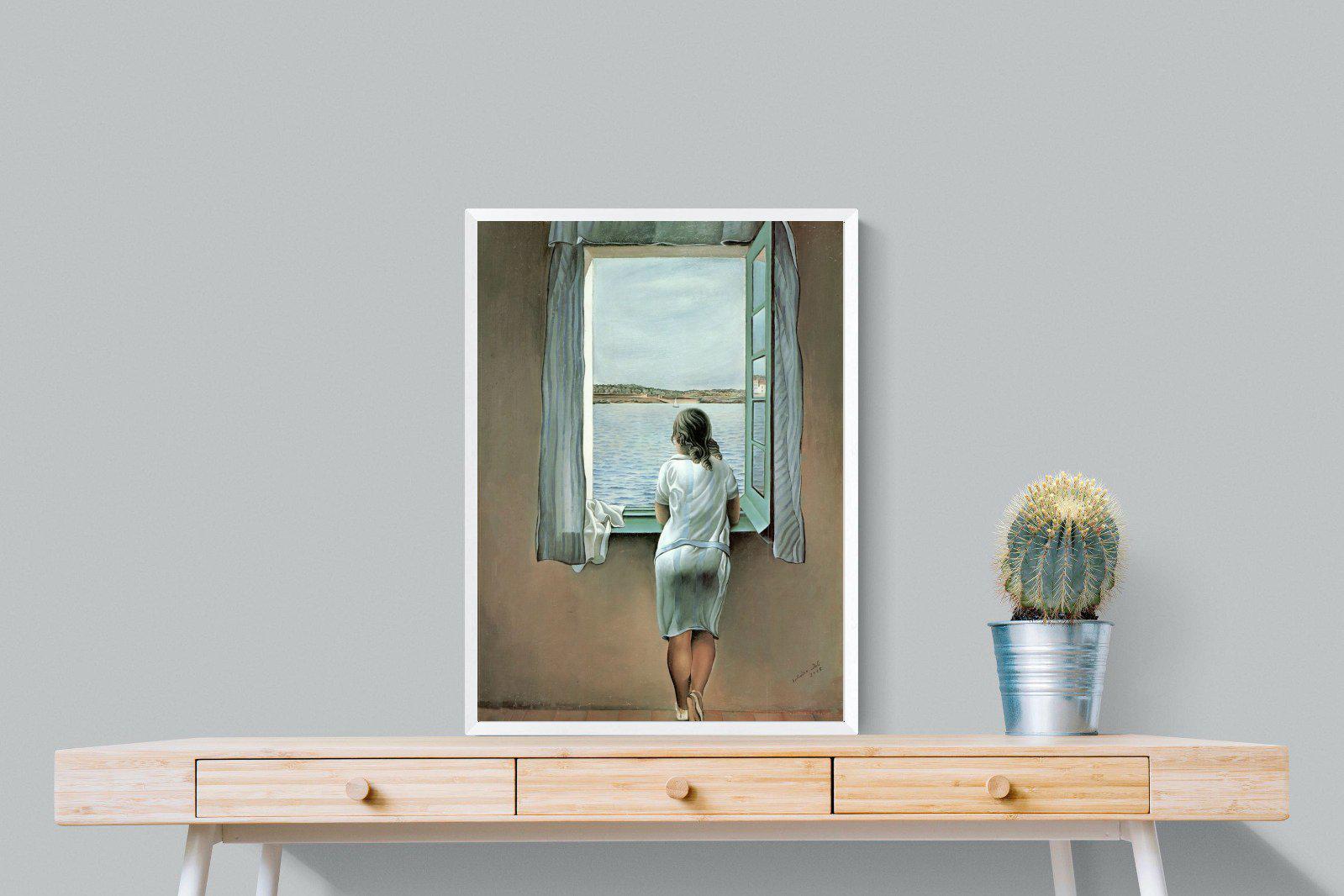 Young Woman at a Window-Wall_Art-60 x 80cm-Mounted Canvas-White-Pixalot