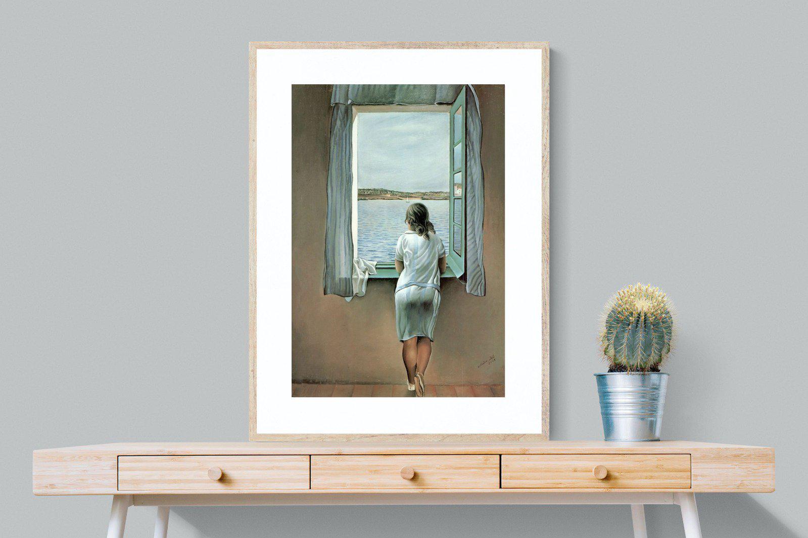 Young Woman at a Window-Wall_Art-75 x 100cm-Framed Print-Wood-Pixalot