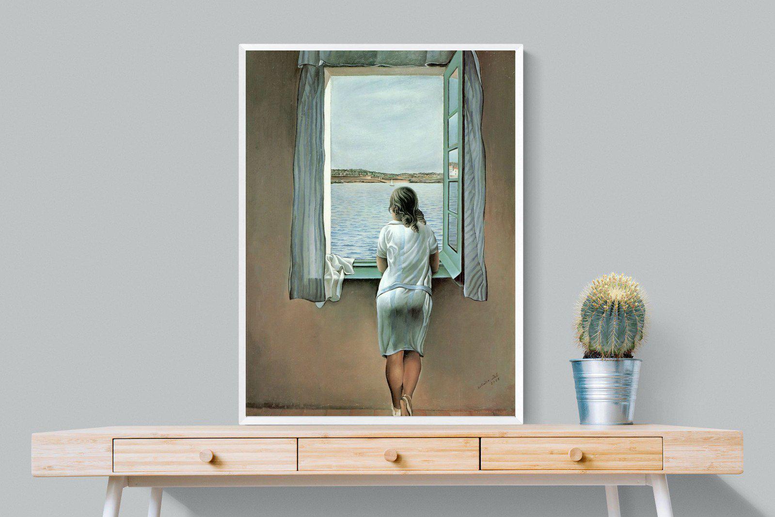 Young Woman at a Window-Wall_Art-75 x 100cm-Mounted Canvas-White-Pixalot