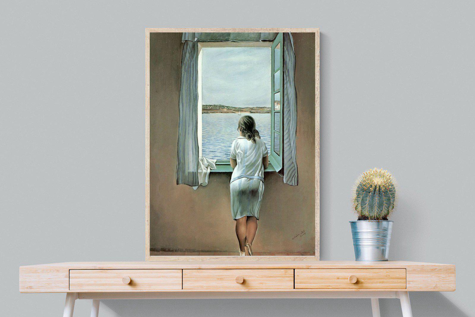 Young Woman at a Window-Wall_Art-75 x 100cm-Mounted Canvas-Wood-Pixalot