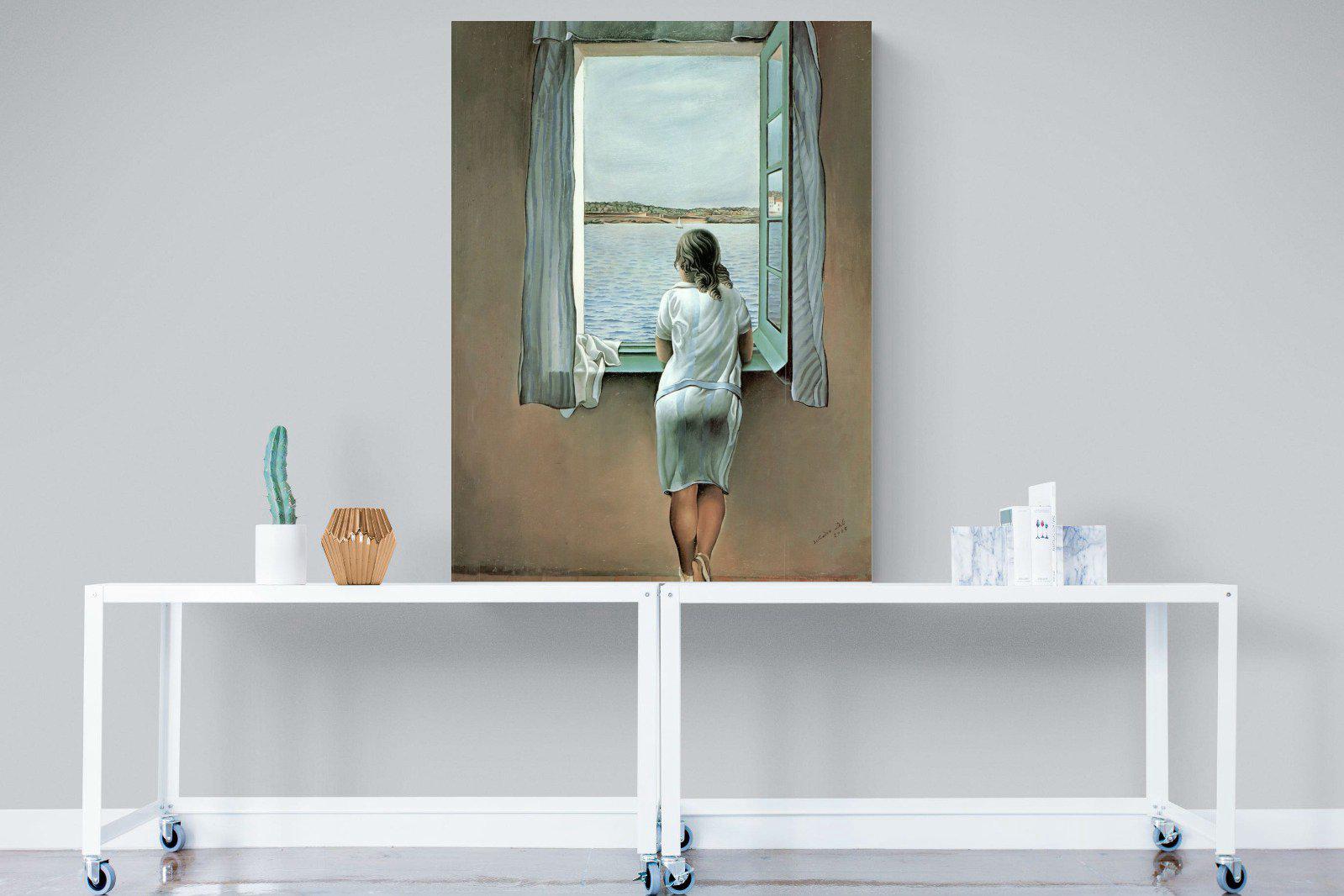 Young Woman at a Window-Wall_Art-90 x 120cm-Mounted Canvas-No Frame-Pixalot