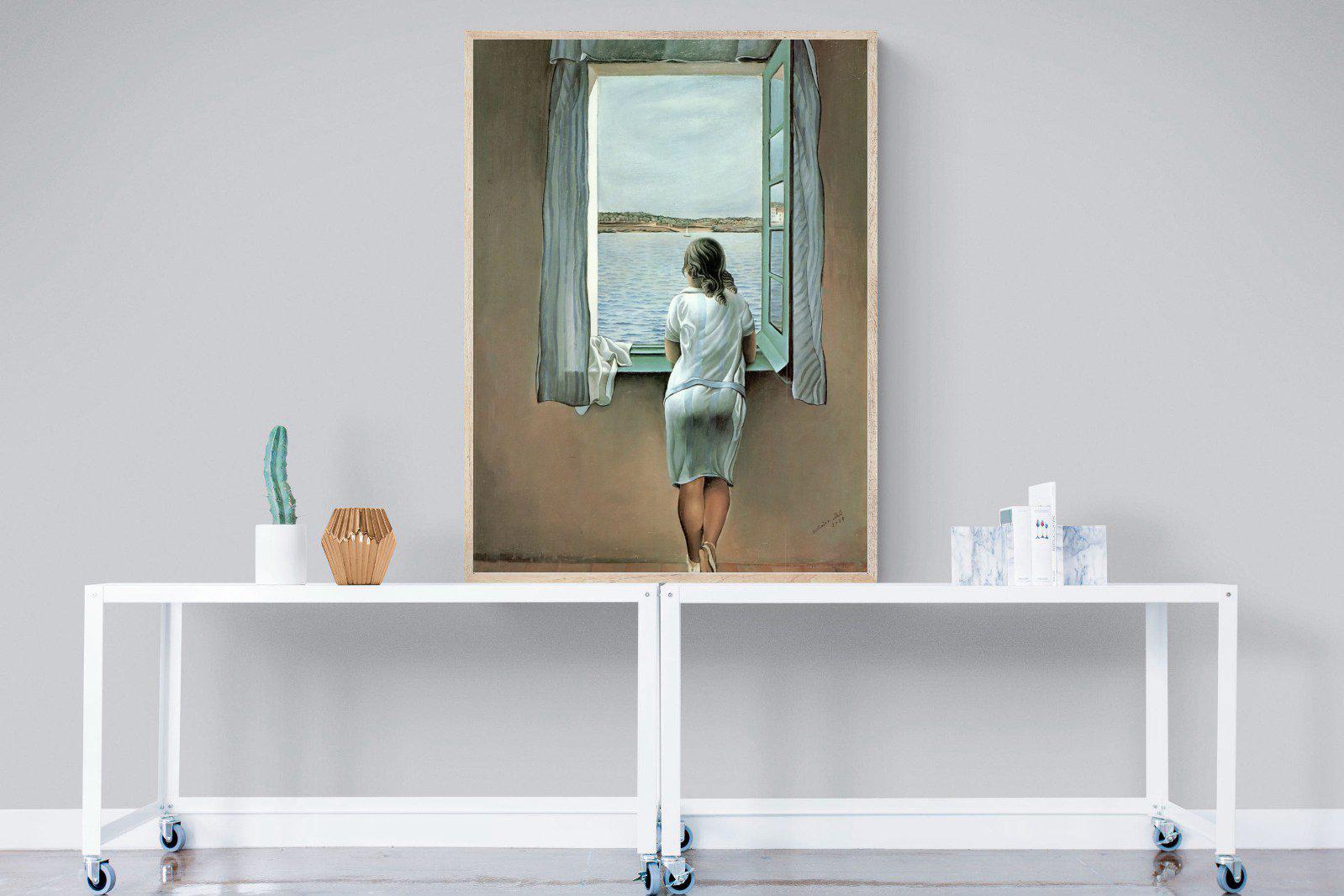 Young Woman at a Window-Wall_Art-90 x 120cm-Mounted Canvas-Wood-Pixalot