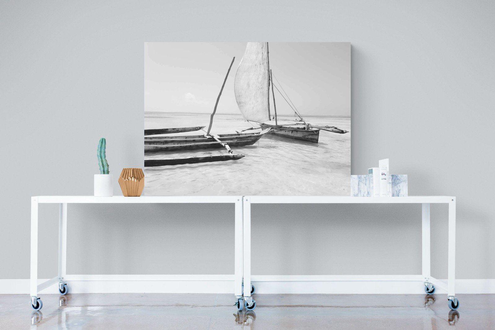 Zanzibar Fishing Boats-Wall_Art-120 x 90cm-Mounted Canvas-No Frame-Pixalot