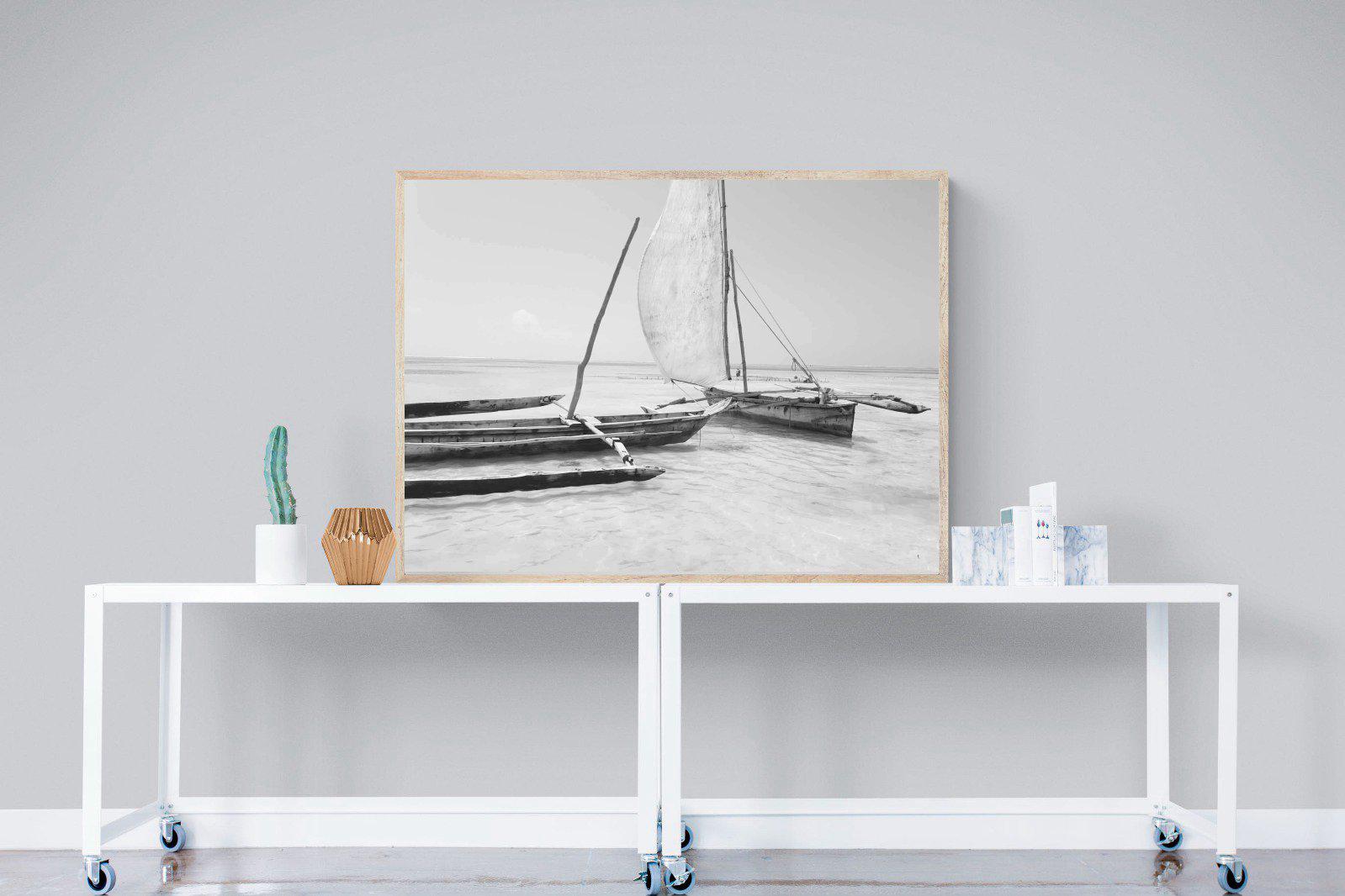 Zanzibar Fishing Boats-Wall_Art-120 x 90cm-Mounted Canvas-Wood-Pixalot