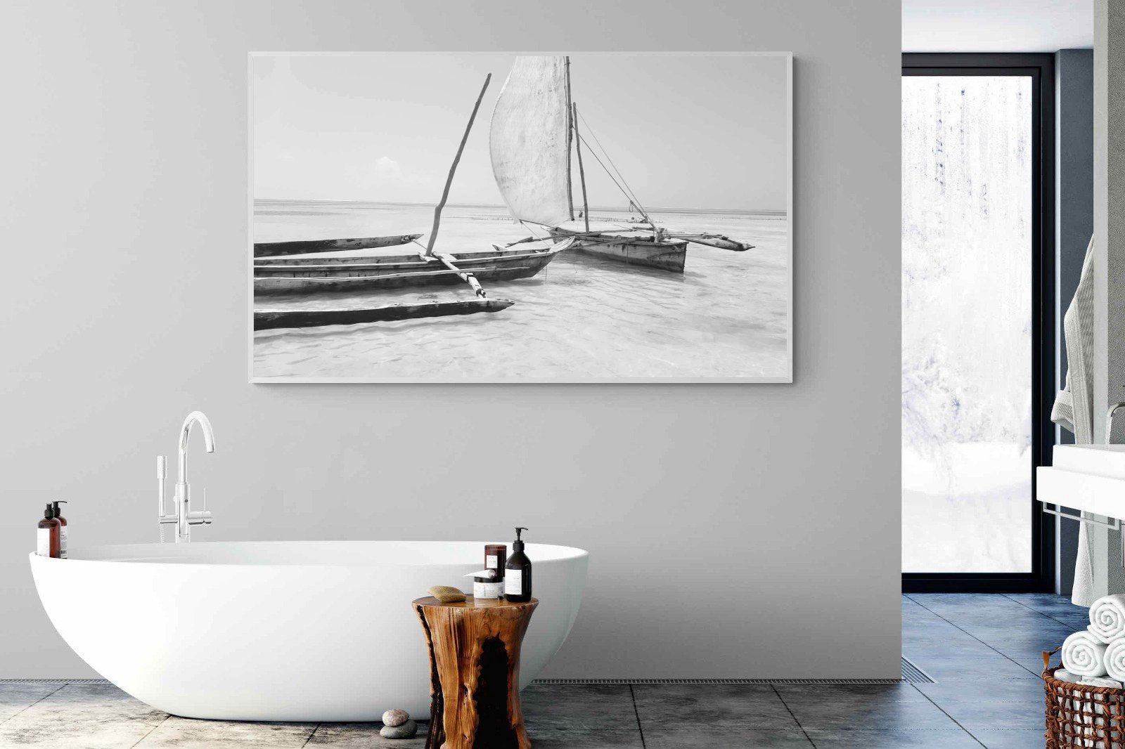 Zanzibar Fishing Boats-Wall_Art-180 x 110cm-Mounted Canvas-White-Pixalot