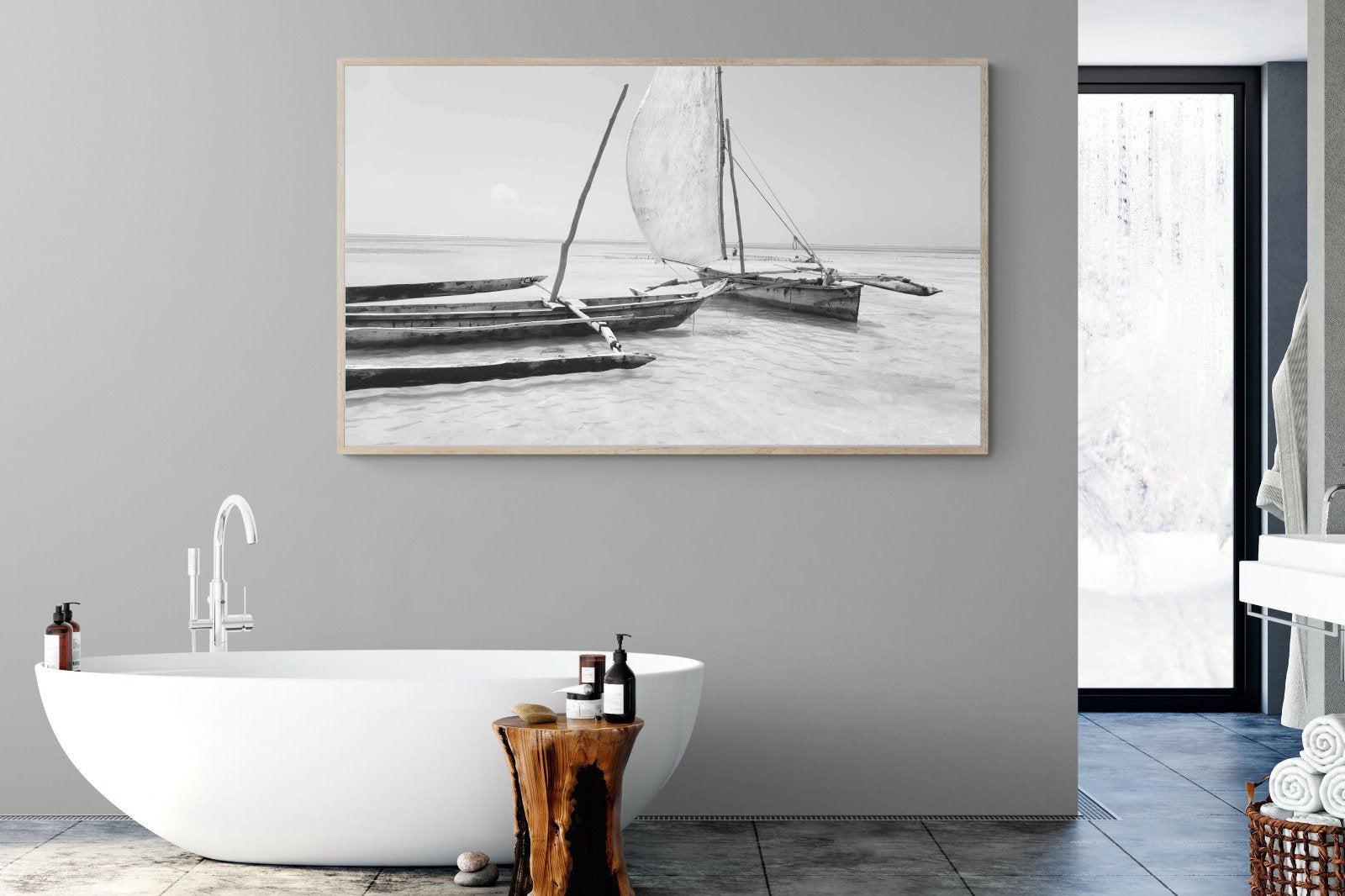 Zanzibar Fishing Boats-Wall_Art-180 x 110cm-Mounted Canvas-Wood-Pixalot