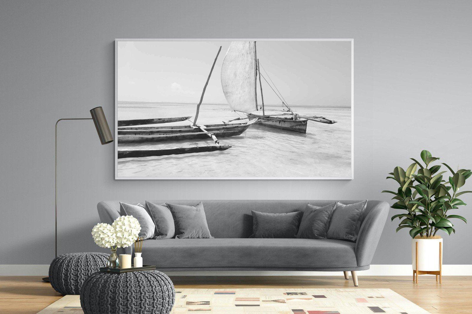 Zanzibar Fishing Boats-Wall_Art-220 x 130cm-Mounted Canvas-White-Pixalot