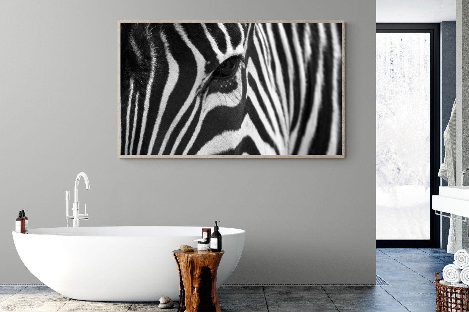 Zebra Eye-Wall_Art-180 x 110cm-Mounted Canvas-Wood-Pixalot
