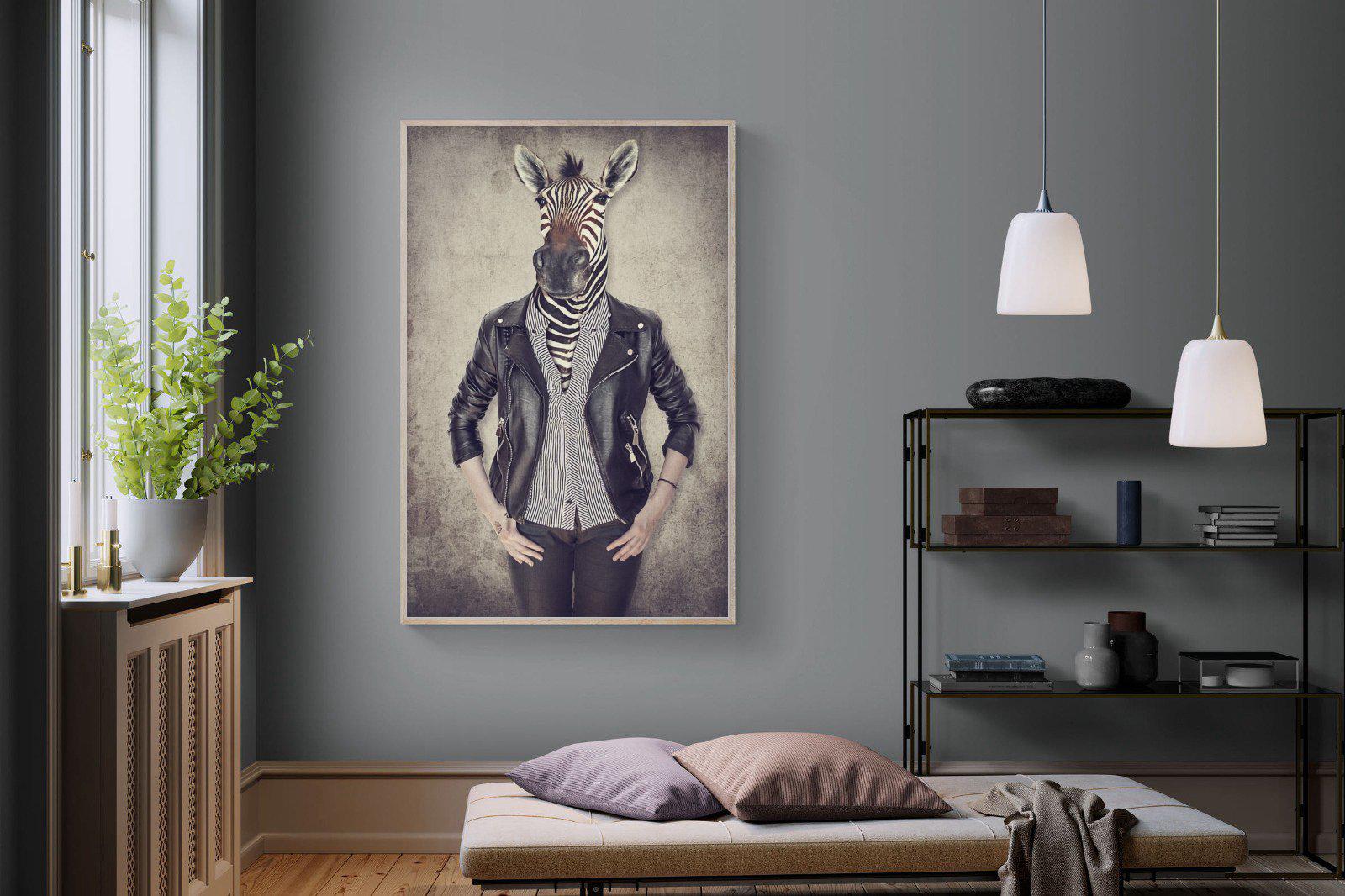 Zebra Head-Wall_Art-120 x 180cm-Mounted Canvas-Wood-Pixalot