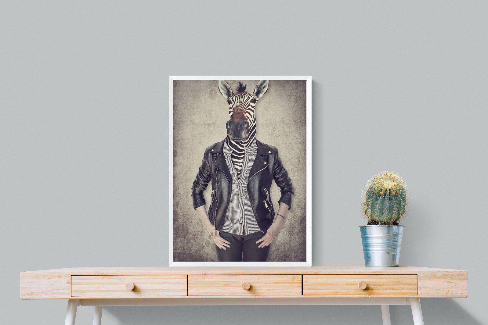 Zebra Head-Wall_Art-60 x 80cm-Mounted Canvas-White-Pixalot