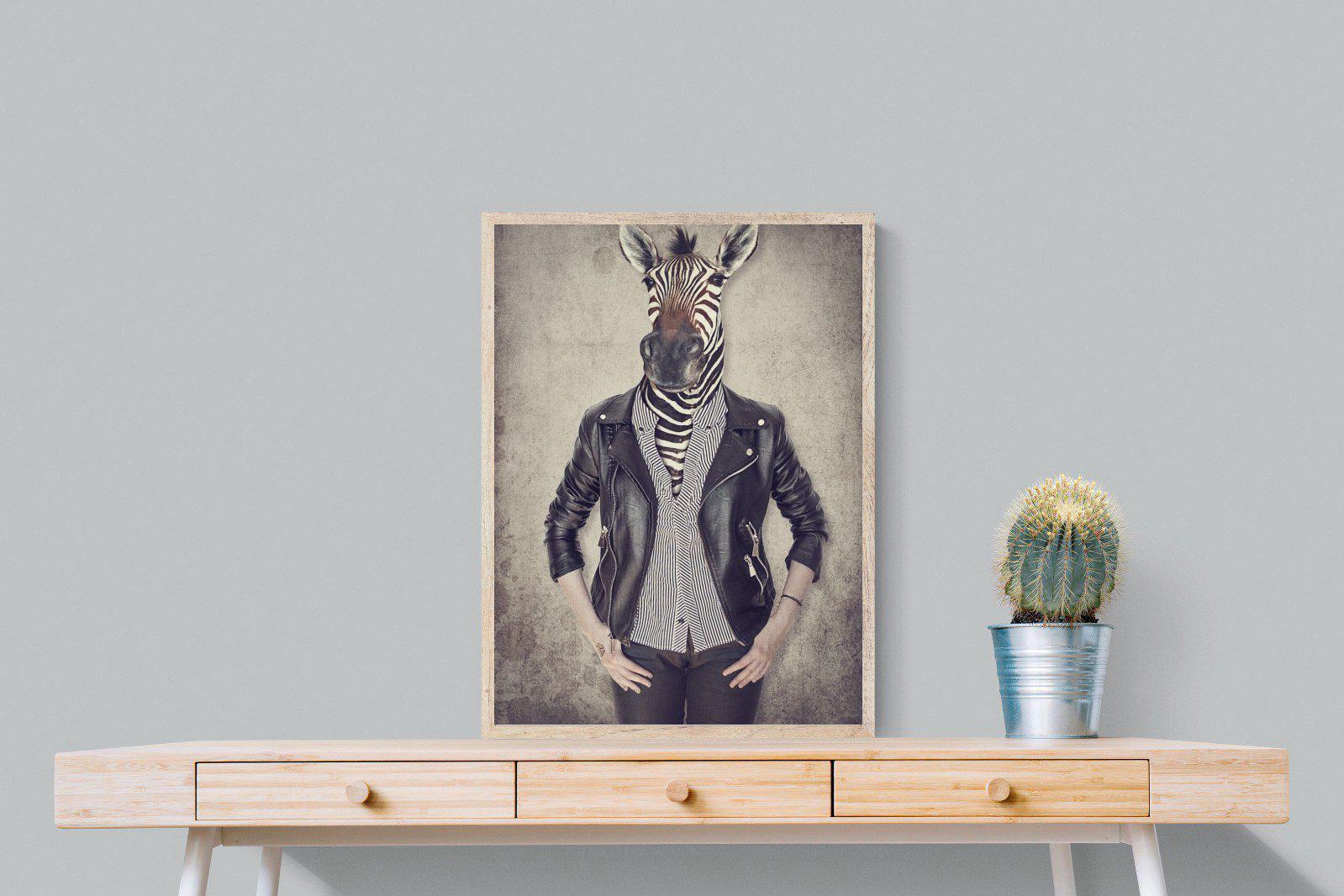 Zebra Head-Wall_Art-60 x 80cm-Mounted Canvas-Wood-Pixalot