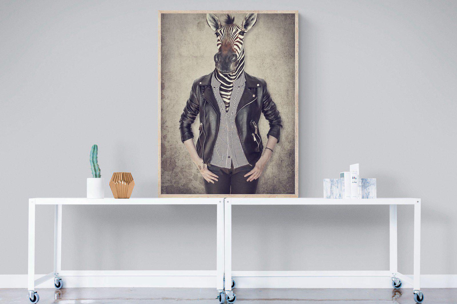 Zebra Head-Wall_Art-90 x 120cm-Mounted Canvas-Wood-Pixalot