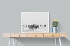 Zebra Herd-Wall_Art-80 x 60cm-Mounted Canvas-White-Pixalot