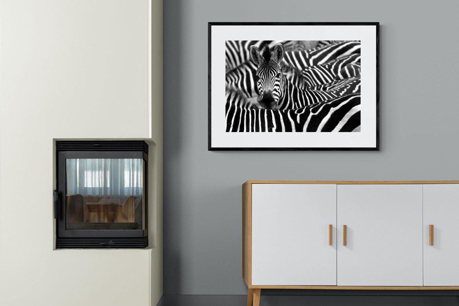 Zebra Look-Wall_Art-100 x 75cm-Framed Print-Black-Pixalot