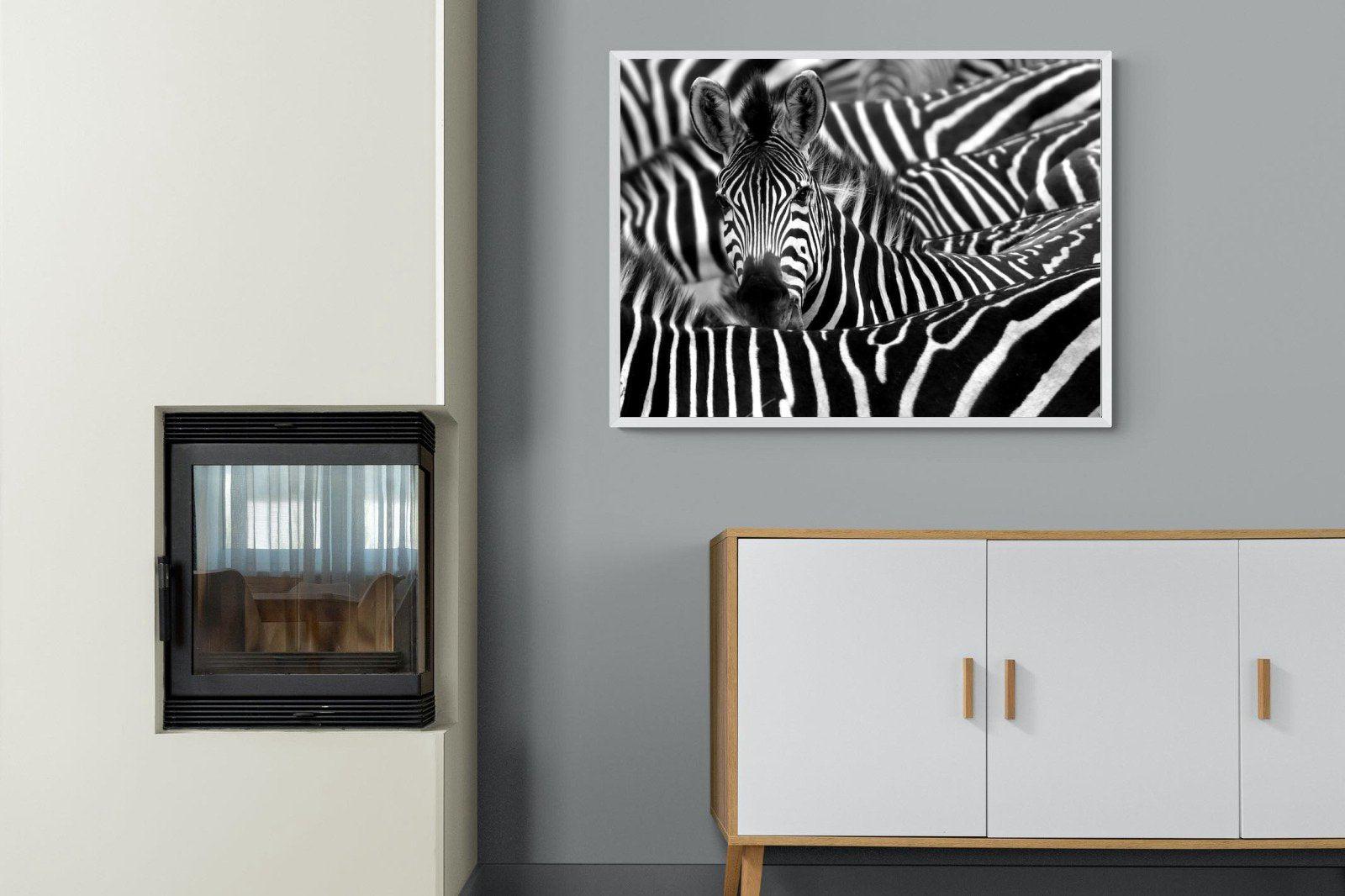 Zebra Look-Wall_Art-100 x 75cm-Mounted Canvas-White-Pixalot