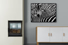 Zebra Look-Wall_Art-100 x 75cm-Mounted Canvas-Black-Pixalot