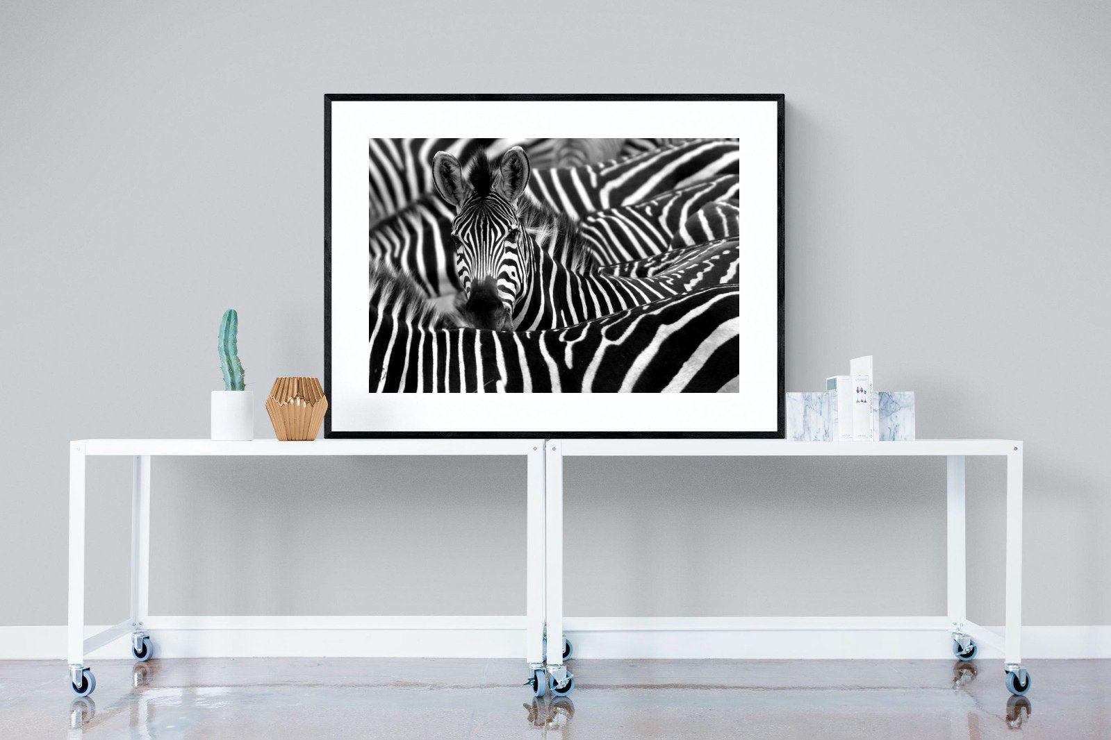 Zebra Look-Wall_Art-120 x 90cm-Framed Print-Black-Pixalot