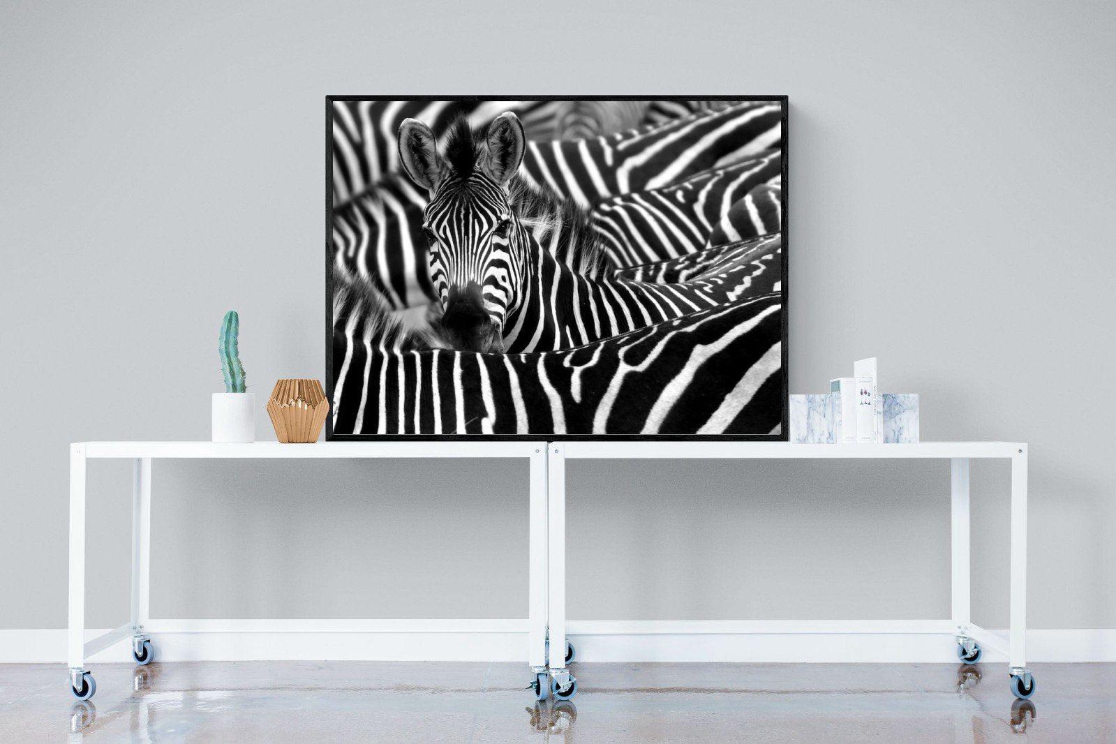 Zebra Look-Wall_Art-120 x 90cm-Mounted Canvas-Black-Pixalot