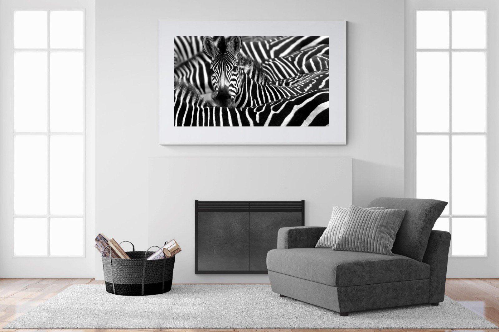Zebra Look-Wall_Art-150 x 100cm-Framed Print-White-Pixalot